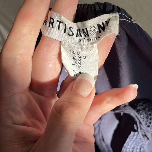 Artisan NY pajama set - dark purple tank top with matching shorts, size Medium - Picture 2 of 7